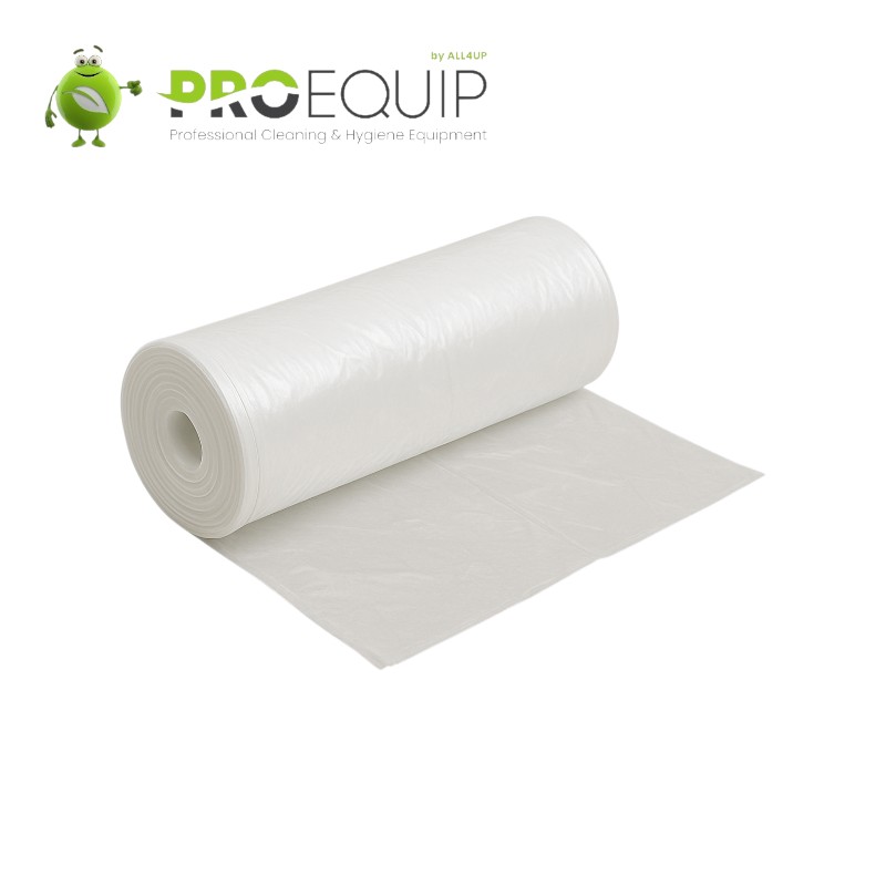 80L gerecycled LDPE transparant 25µ 70x90cm - Doos van 10x25 zakken (Prijs/rol)